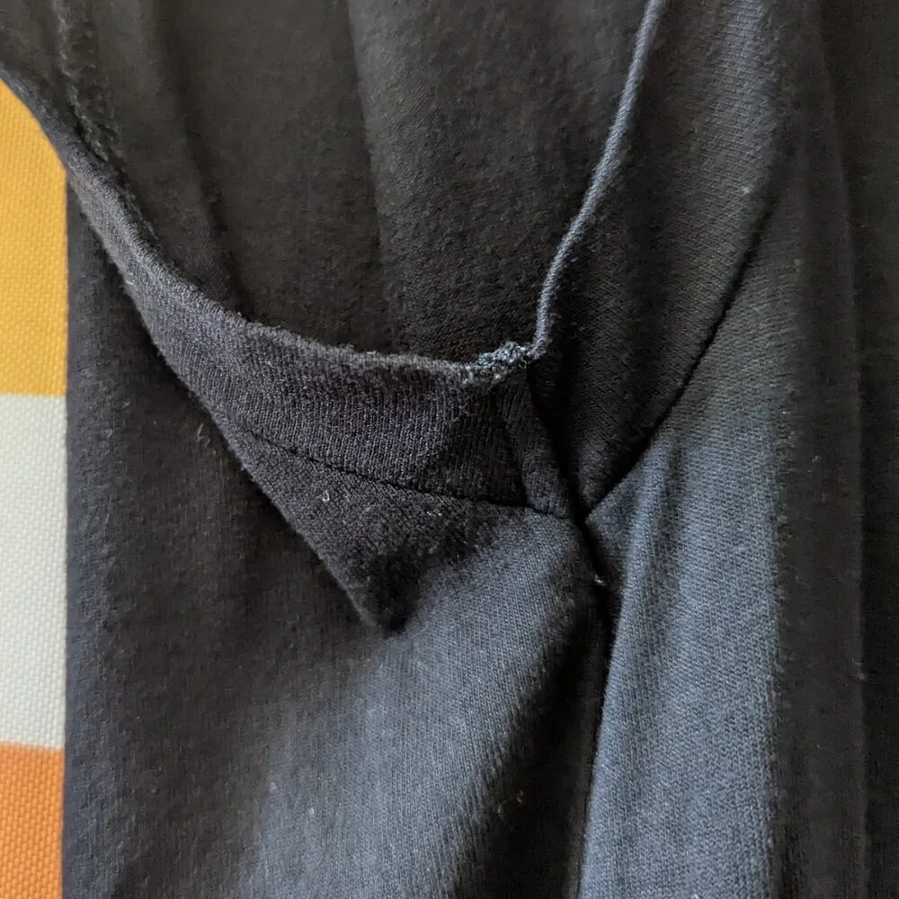 Allsaints Rip It Up Tunic Tee Black Grey Tone Abstract Graphic High Low Hem - Picture 4 of 12